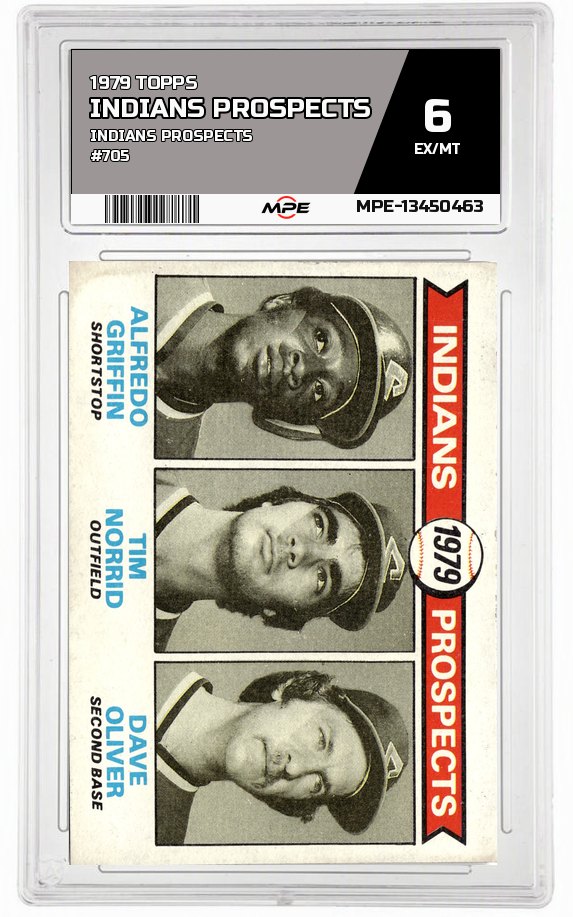 1979 TOPPS INDIANS PROSPECTS #705 INDIANS PROSPECTS MPE 6 EX/MT — graded card auctioned from the MPE vault