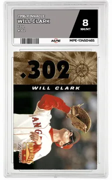 1996 PINNACLE Foil #302 WILL CLARK MPE 8 NM/MT — graded card up for auction