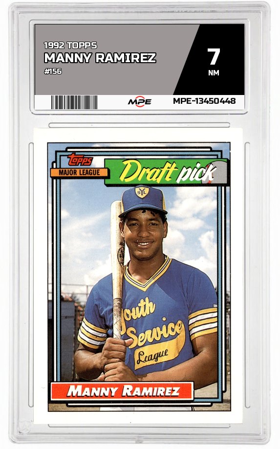 1992 TOPPS #156 MANNY RAMIREZ MPE 7 NM — graded card auctioned from the MPE vault