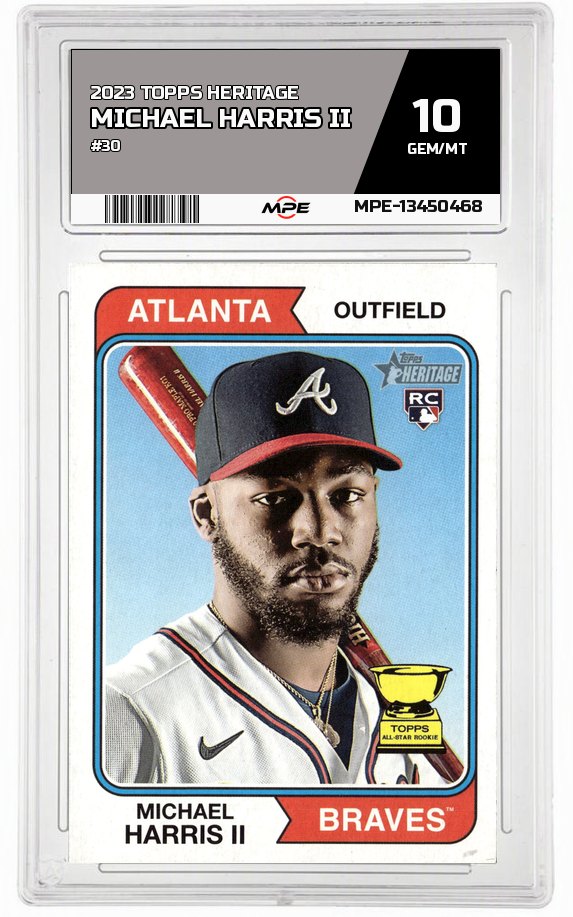 2023 TOPPS HERITAGE #30 MICHAEL HARRIS II MPE 10 GEM/MT — graded card auctioned from the MPE vault