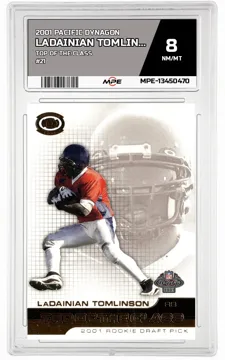 2001 PACIFIC DYNAGON TOP OF THE CLASS #21 LADAINIAN TOMLINSON MPE 8 NM/MT — graded card up for auction