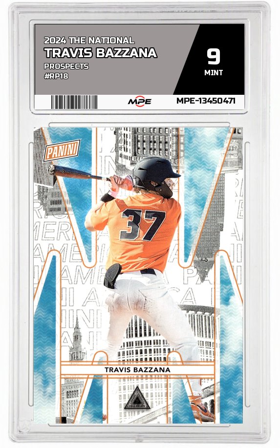 2024 THE NATIONAL PROSPECTS #RP18 TRAVIS BAZZANA MPE 9 MINT — graded card auctioned from the MPE vault
