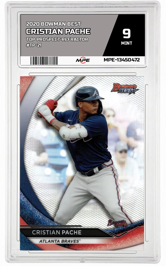 2020 BOWMAN BEST TOP PROSPECT-REFRACTOR #TP-21 CRISTIAN PACHE MPE 9 MINT — graded card auctioned from the MPE vault