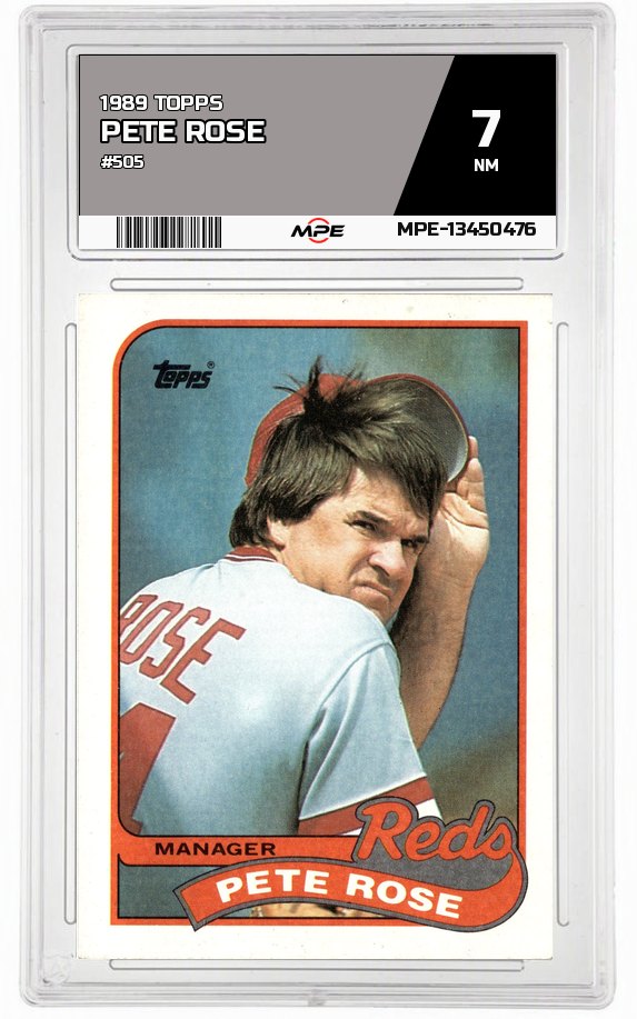 1989 TOPPS #505 PETE ROSE MPE 7 NM — graded card auctioned from the MPE vault