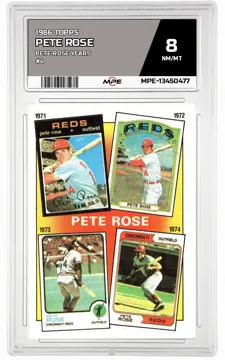 1986 TOPPS PETE ROSE YEARS #4 PETE ROSE MPE 8 NM/MT — graded card up for auction
