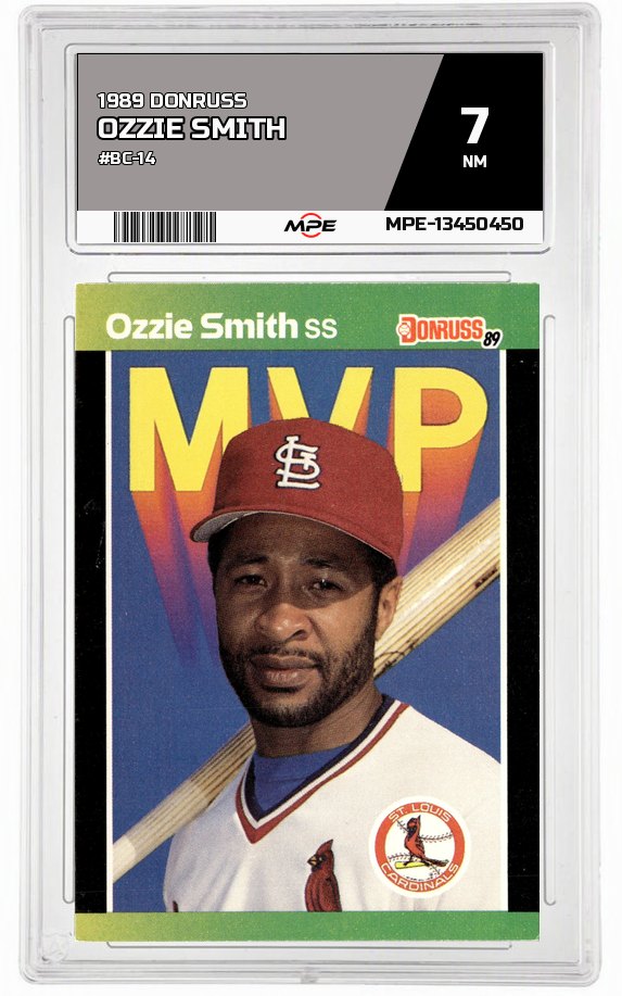 1989 DONRUSS #BC-14 OZZIE SMITH MPE 7 NM — graded card auctioned from the MPE vault