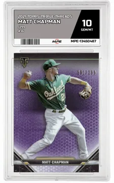 2021 TOPPS TRIPLE THREADS /299 #36 MATT CHAPMAN MPE 10 GEM/MT — graded card up for auction