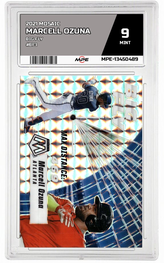 2021 MOSAIC BIG FLY #BF3 MARCELL OZUNA MPE 9 MINT — graded card auctioned from the MPE vault