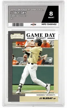 2019 CONTENDERS DRAFT PICKS GAME DAY TICKET #10 JJ BLEDAY MPE 8 NM/MT — graded card up for auction