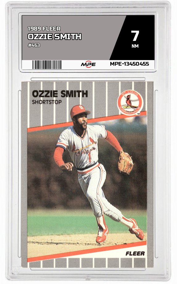 1989 FLEER #463 OZZIE SMITH MPE 7 NM — graded card auctioned from the MPE vault