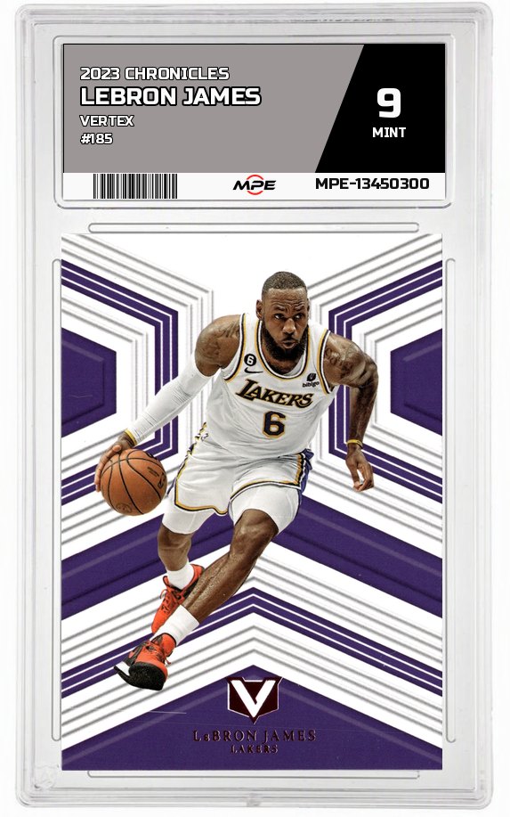 2023 CHRONICLES VERTEX #185 LEBRON JAMES MPE 9 MINT — graded card auctioned from the MPE vault