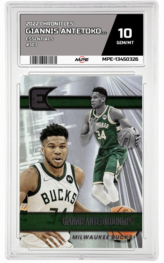 2022 CHRONICLES ESSENTIALS #303 GIANNIS ANTETOKOUNMPO MPE 10 GEM/MT — graded card auctioned from the MPE vault
