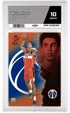 2026 TOPPS SIGNATURE CLASS Blue & Orange #117 WILL RILEY MPE 10 GEM/MT — graded card up for auction