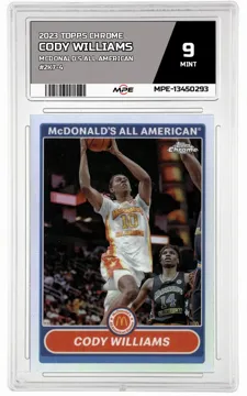 2023 TOPPS CHROME MCDONALD'S ALL AMERICAN #2K7-4 CODY WILLIAMS MPE 9 MINT — graded card up for auction