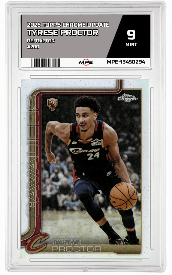 2026 TOPPS CHROME UPDATE REFRACTOR #200 TYRESE PROCTOR MPE 9 MINT — graded card auctioned from the MPE vault