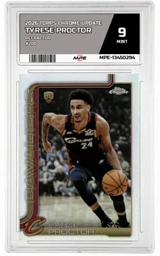 2026 TOPPS CHROME UPDATE REFRACTOR #200 TYRESE PROCTOR MPE 9 MINT — graded card up for auction