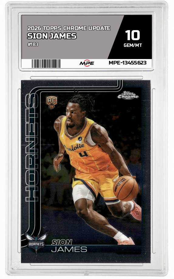 2026 TOPPS CHROME UPDATE #183 SION JAMES MPE 10 GEM/MT — graded card auctioned from the MPE vault