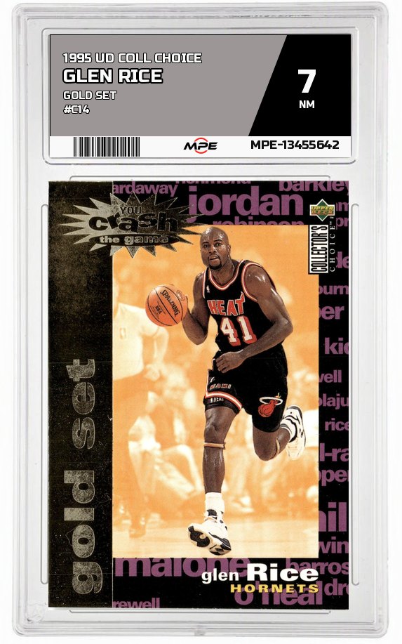 1995 UD COLL CHOICE GOLD SET #C14 GLEN RICE MPE 7 NM — graded card auctioned from the MPE vault