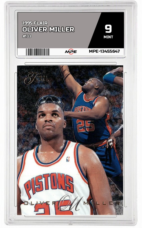 1995 FLAIR #133 OLIVER MILLER MPE 9 MINT — graded card auctioned from the MPE vault
