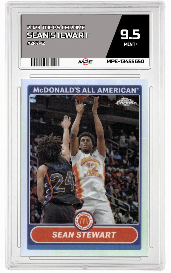 2023 TOPPS CHROME #2K7-12 SEAN STEWART MPE 9.5 MINT+ — graded card auctioned from the MPE vault
