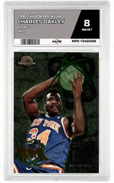 1995 SKYBOX PREMIUM Atomic #A2 CHARLES OAKLEY MPE 8 NM/MT — graded card up for auction