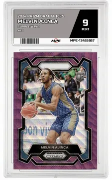 2024 PRIZM DRAFT PICKS PURPLE WAVE #48 MELVIN AJINCA MPE 9 MINT — graded card up for auction