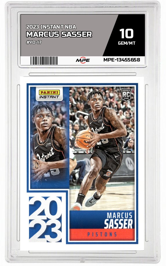 2023 INSTANT NBA #YO-17 MARCUS SASSER MPE 10 GEM/MT — graded card auctioned from the MPE vault