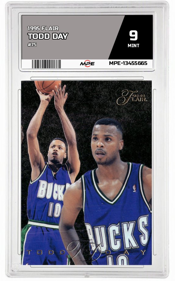 1995 FLAIR #75 TODD DAY MPE 9 MINT — graded card auctioned from the MPE vault