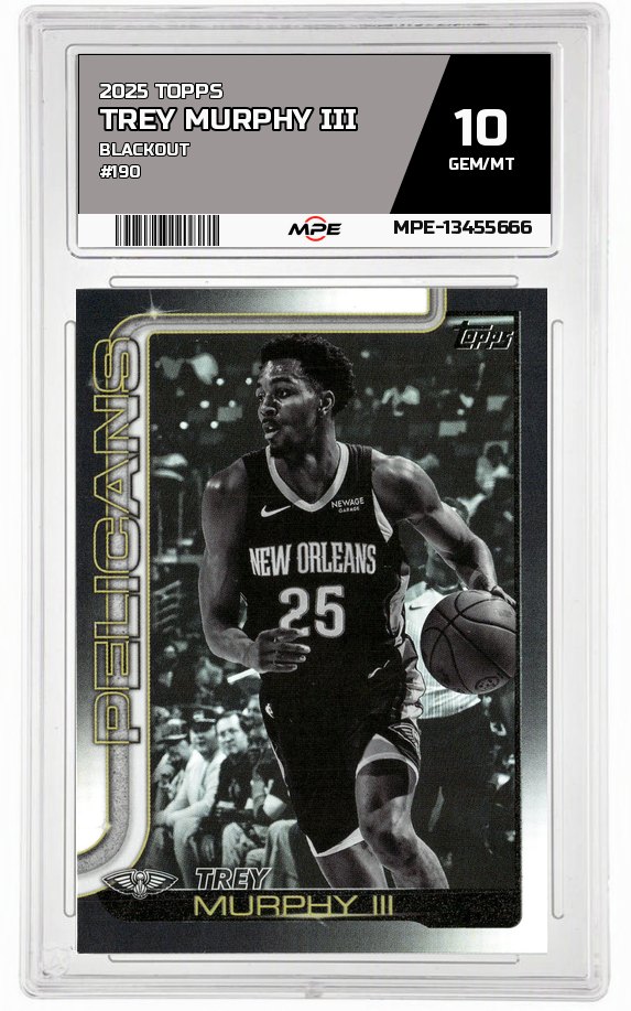 2025 TOPPS BLACKOUT #190 TREY MURPHY III MPE 10 GEM/MT — graded card auctioned from the MPE vault