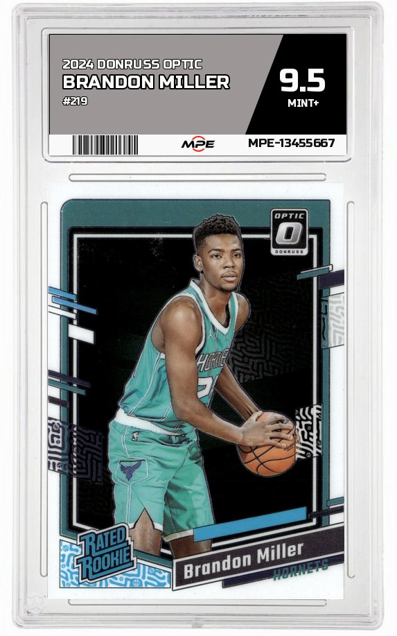 2024 DONRUSS OPTIC #219 BRANDON MILLER MPE 9.5 MINT+ — graded card auctioned from the MPE vault