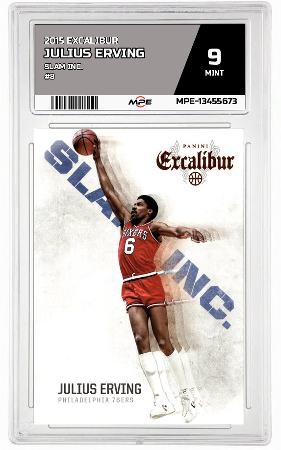 2015 EXCALIBUR SLAM INC. #8 JULIUS ERVING MPE 9 MINT — graded card auctioned from the MPE vault