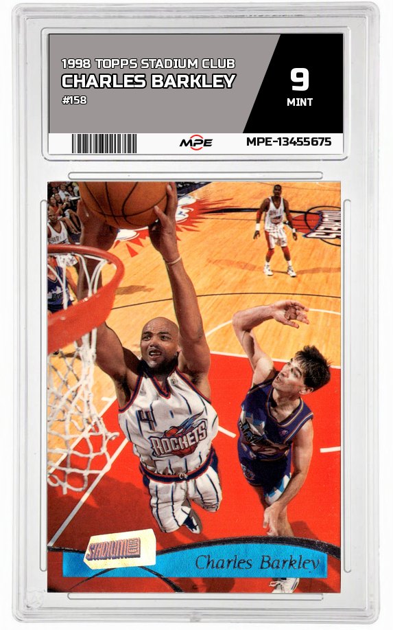 1998 TOPPS STADIUM CLUB #158 CHARLES BARKLEY MPE 9 MINT — graded card auctioned from the MPE vault