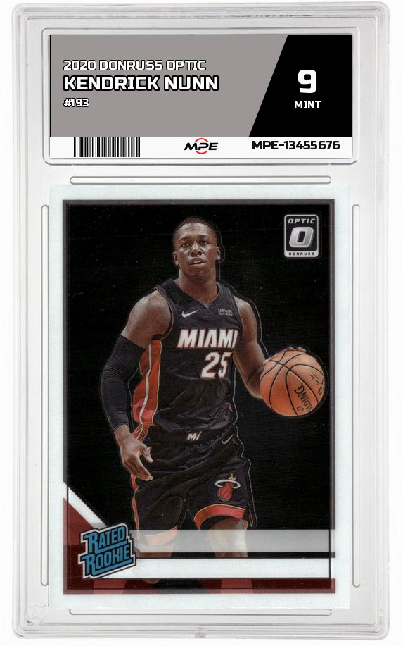 2020 DONRUSS OPTIC #193 KENDRICK NUNN MPE 9 MINT — graded card auctioned from the MPE vault