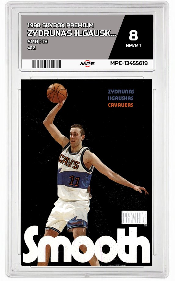 1998 SKYBOX PREMIUM SMOOTH #12 ZYDRUNAS ILGAUSKAS MPE 8 NM/MT — graded card auctioned from the MPE vault