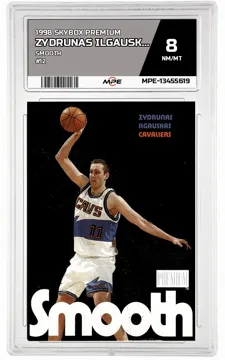 1998 SKYBOX PREMIUM SMOOTH #12 ZYDRUNAS ILGAUSKAS MPE 8 NM/MT — graded card up for auction