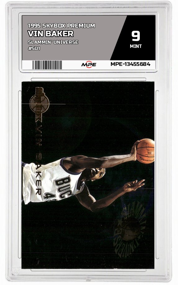 1995 SKYBOX PREMIUM SLAMMIN' UNIVERSE #SU1 VIN BAKER MPE 9 MINT — graded card auctioned from the MPE vault