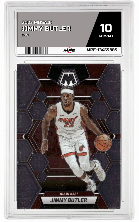 2023 MOSAIC #19 JIMMY BUTLER MPE 10 GEM/MT — graded card auctioned from the MPE vault
