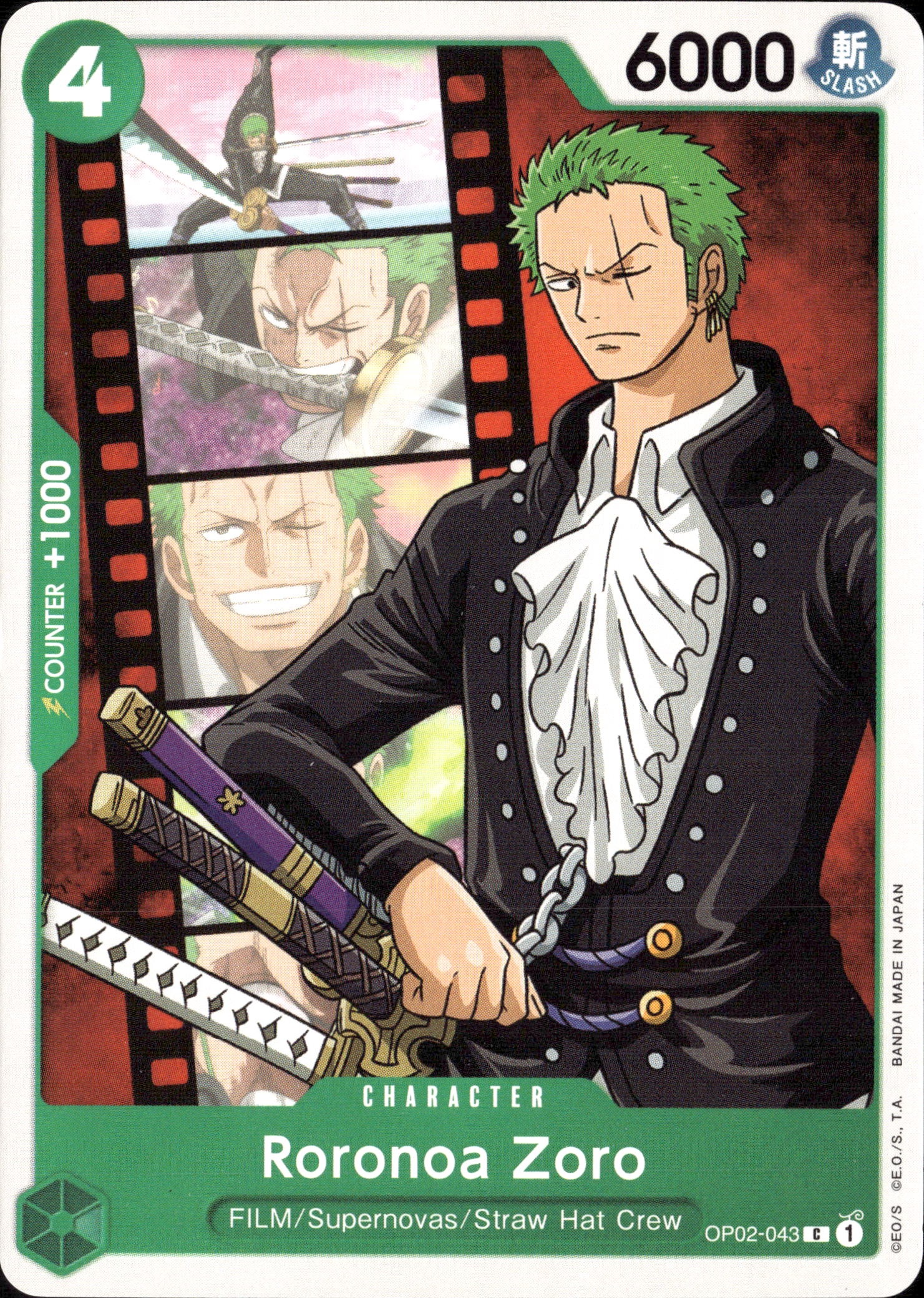 2023 One Piece Op02 En Roronoa Zoro graded slab