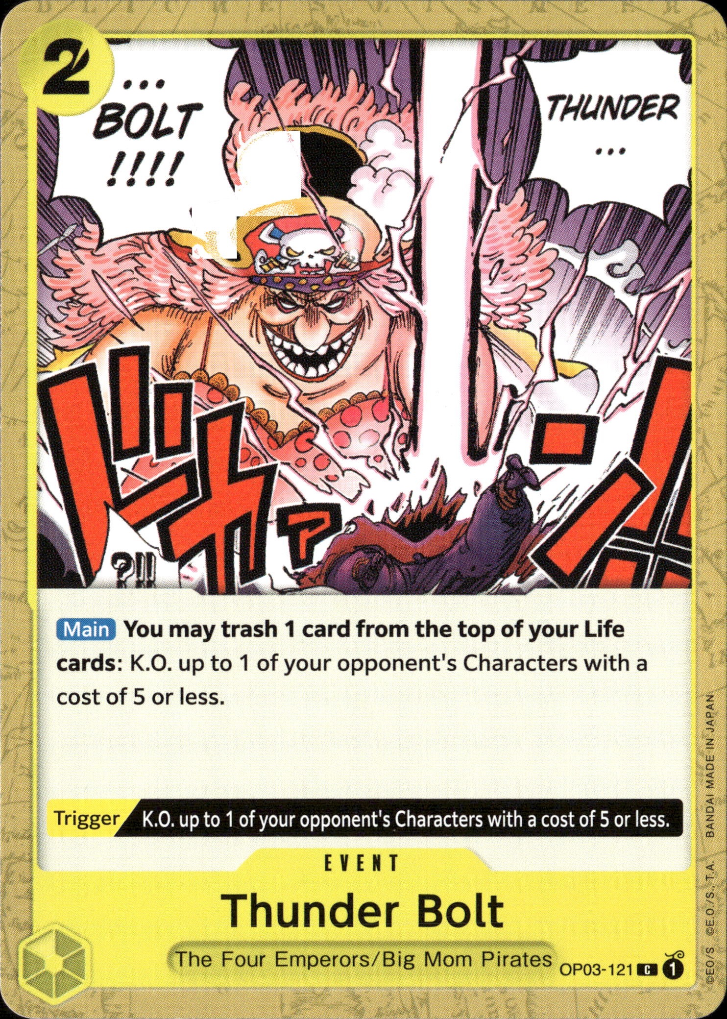 2023 One Piece Op03 En Thunder Bolt graded slab