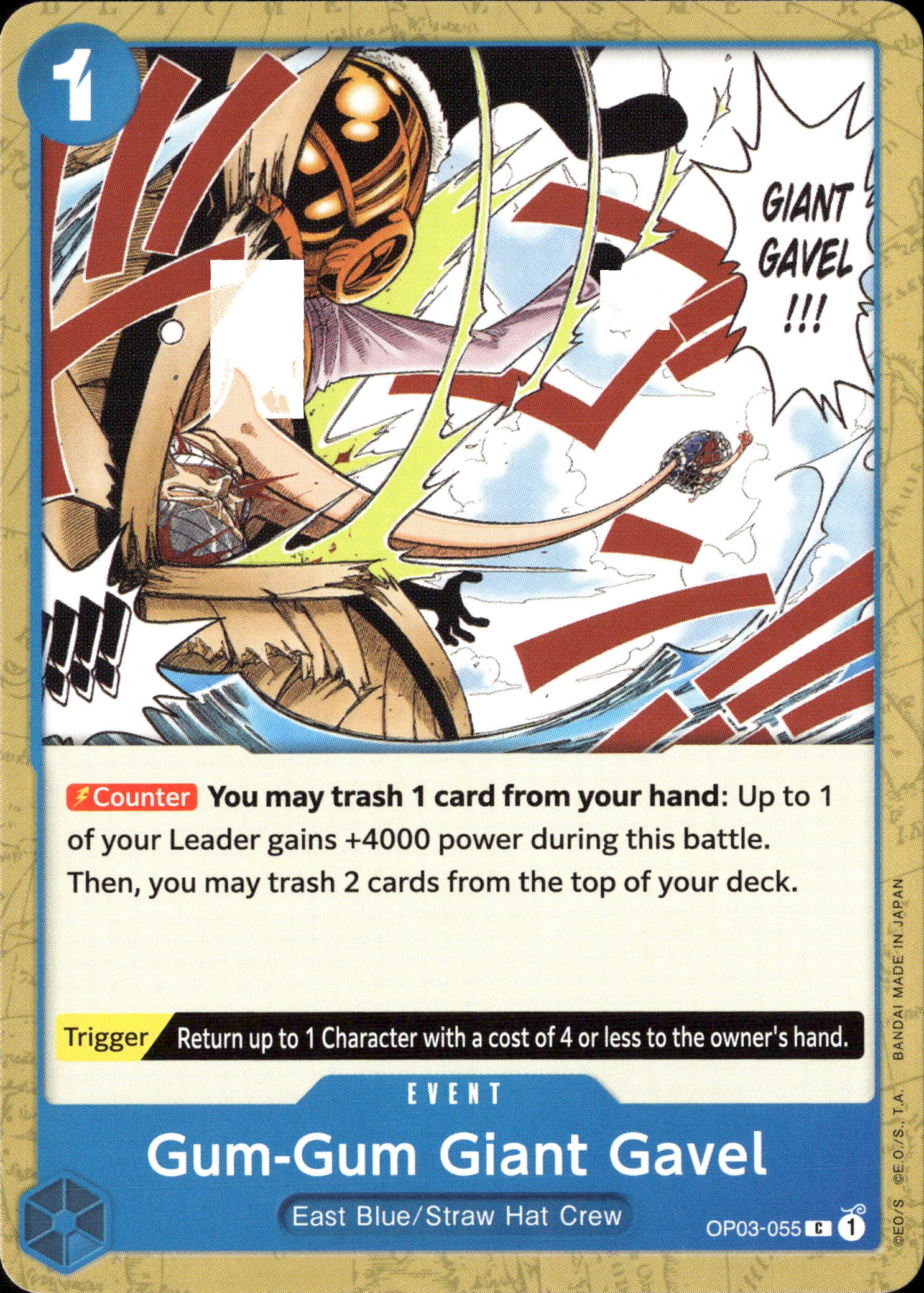 2023 One Piece Op03 En Gum-Gum Giant Gavel graded slab