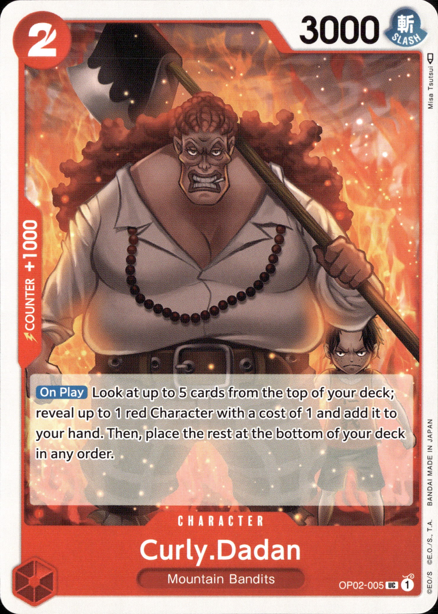 2023 One Piece Op02 En Curly.Dadan graded slab