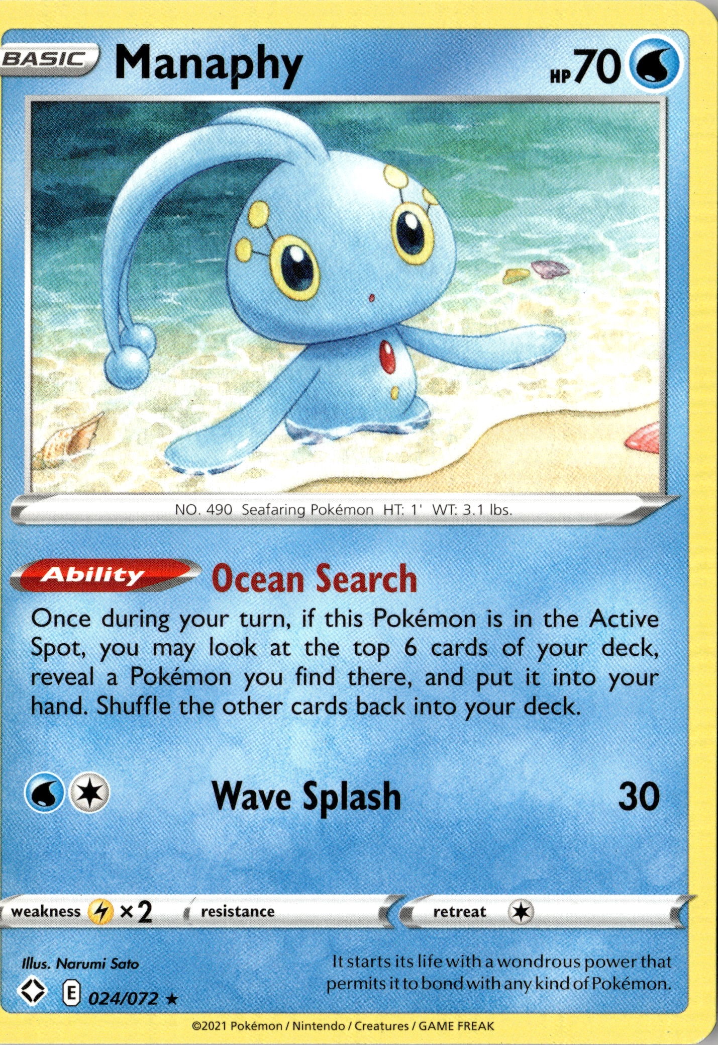 2021 Pokemon Shf En Manaphy graded slab