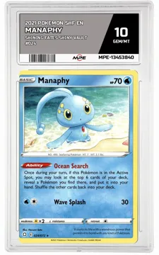 2021 POKEMON SHF EN Shining Fates Shiny Vault #024 Manaphy MPE 10 GEM/MT — graded card up for auction