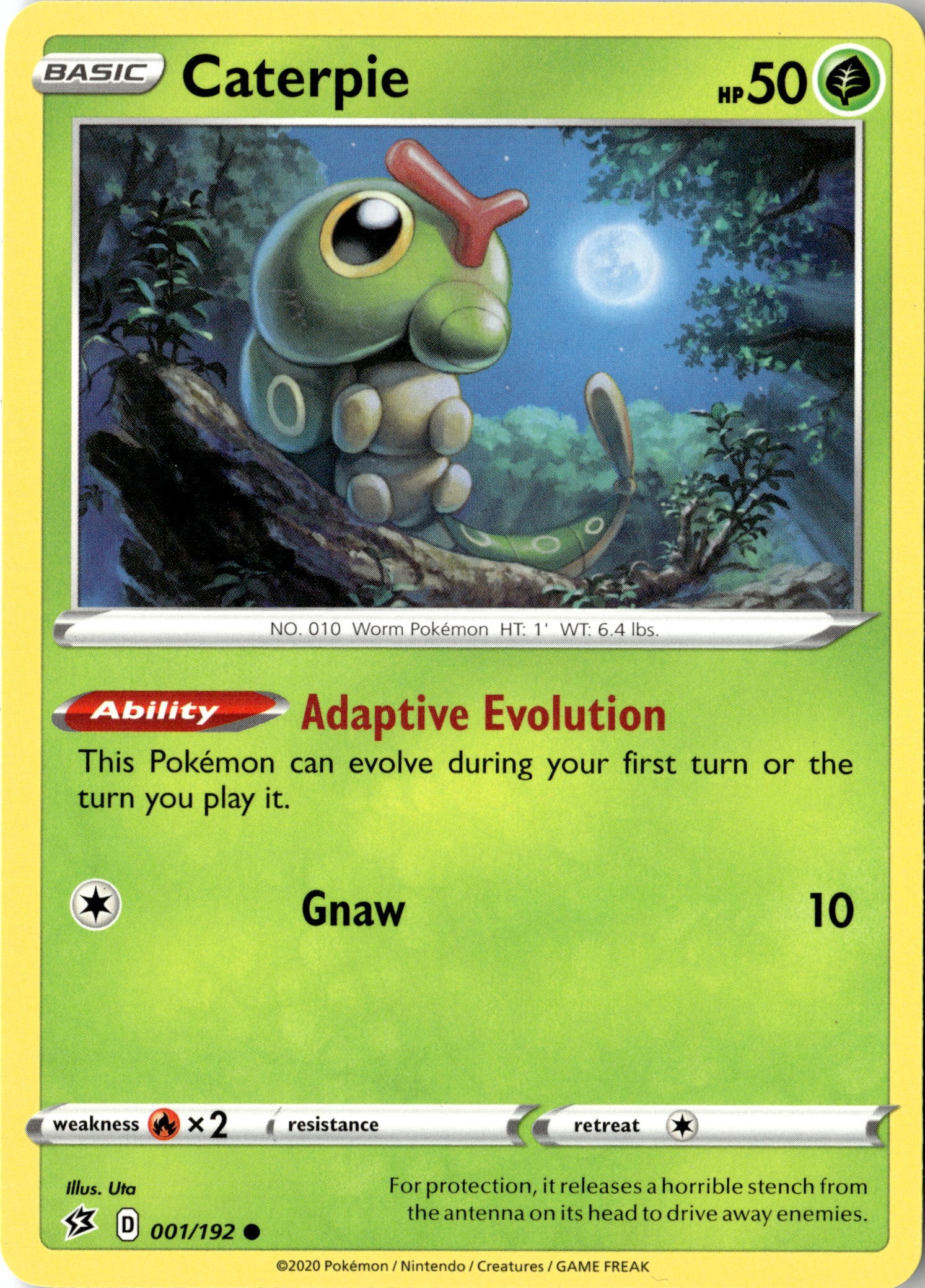2020 Pokemon Rcl En Caterpie graded slab