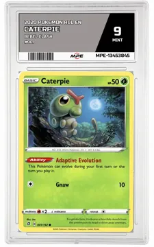 2020 POKEMON RCL EN Rebel Clash #001 Caterpie MPE 9 MINT — graded card up for auction