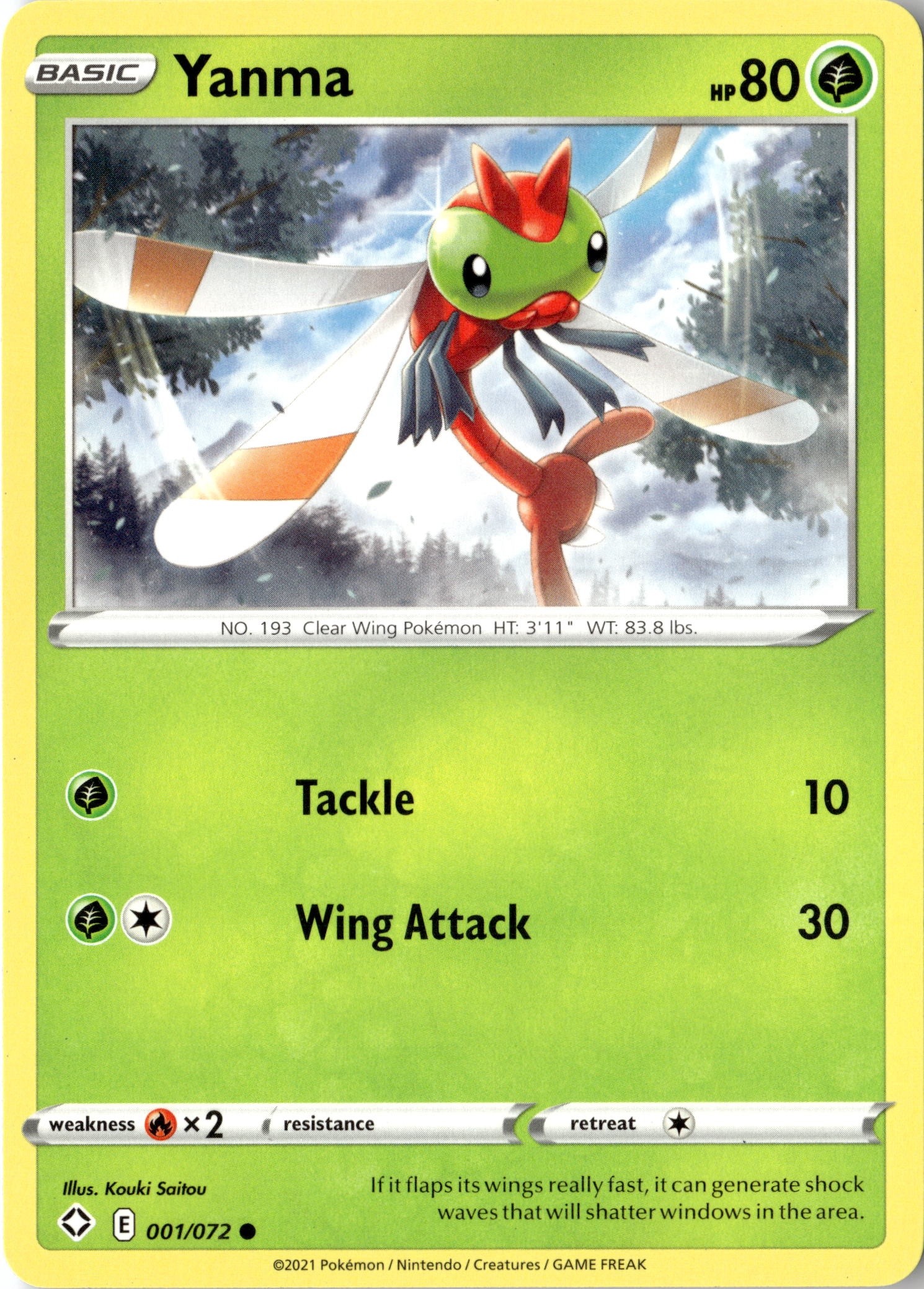 2021 Pokemon Shf En Yanma graded slab