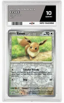 2023 POKEMON MEW EN 151-REV HOLO #133 Eevee MPE 10 GEM/MT — graded card up for auction