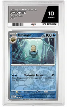 2023 POKEMON MEW EN 151-REV HOLO #138 OMANYTE MPE 10 GEM/MT — graded card up for auction