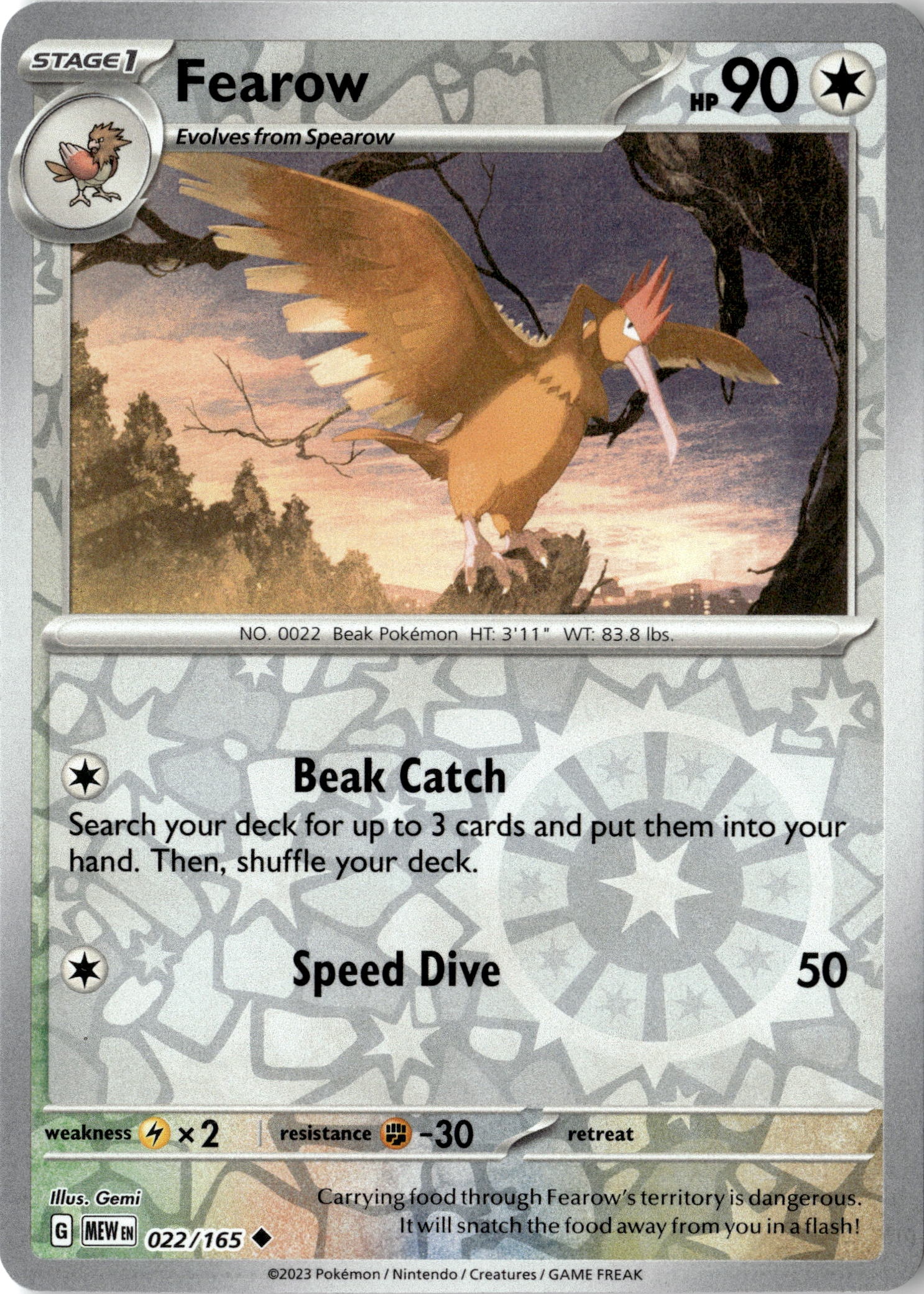 2023 Pokemon Mew En Fearow graded slab