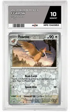 2023 POKEMON MEW EN 151-REV HOLO #022 Fearow MPE 10 GEM/MT — graded card up for auction